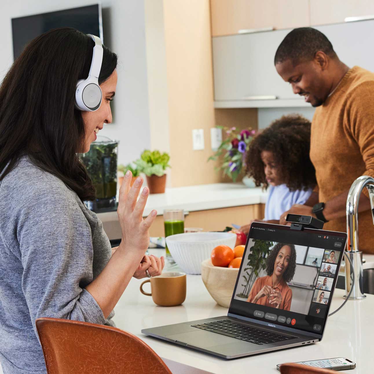 Usuário aproveita a facilidade das reuniões Webex