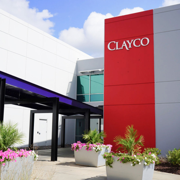 The outside of the Clayco office building.