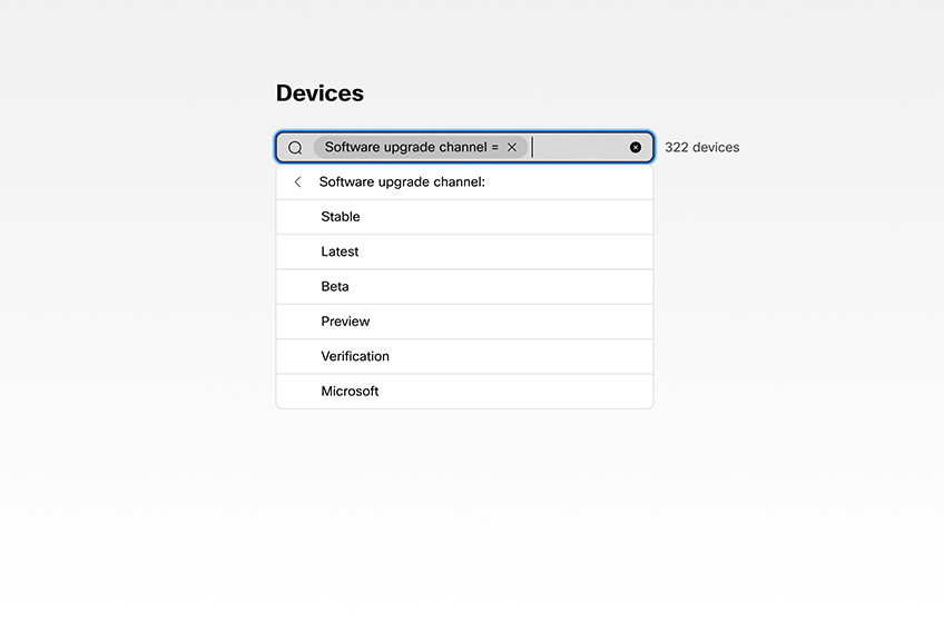 Control Hub search bar for Devices.