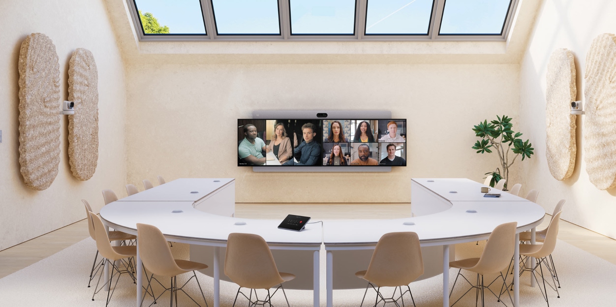 Webex Workspace Designer tool showing a room configuration blueprint.